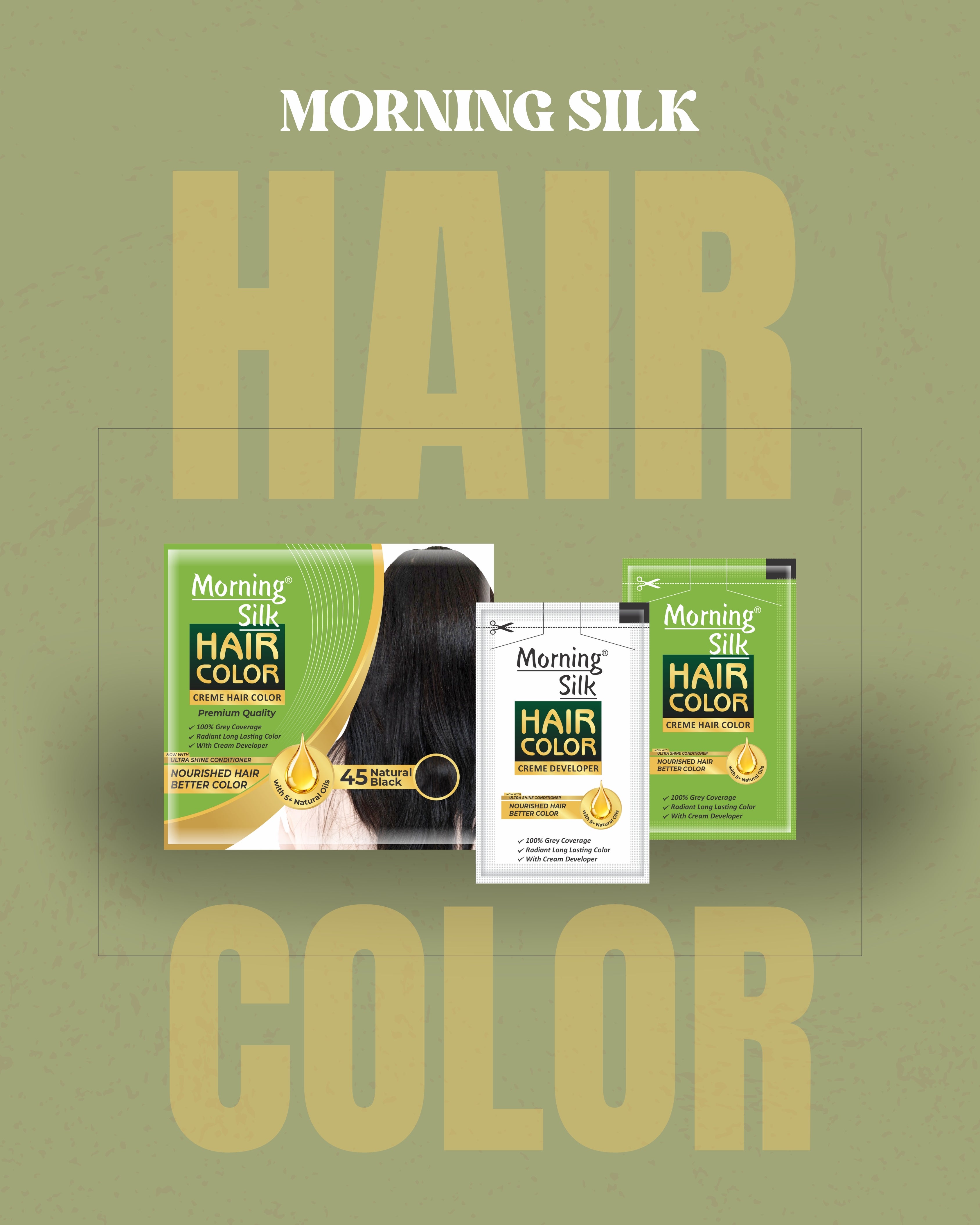 Morning Silk Creme Hair Color – 45 Natural Black (Bulk Order Only)